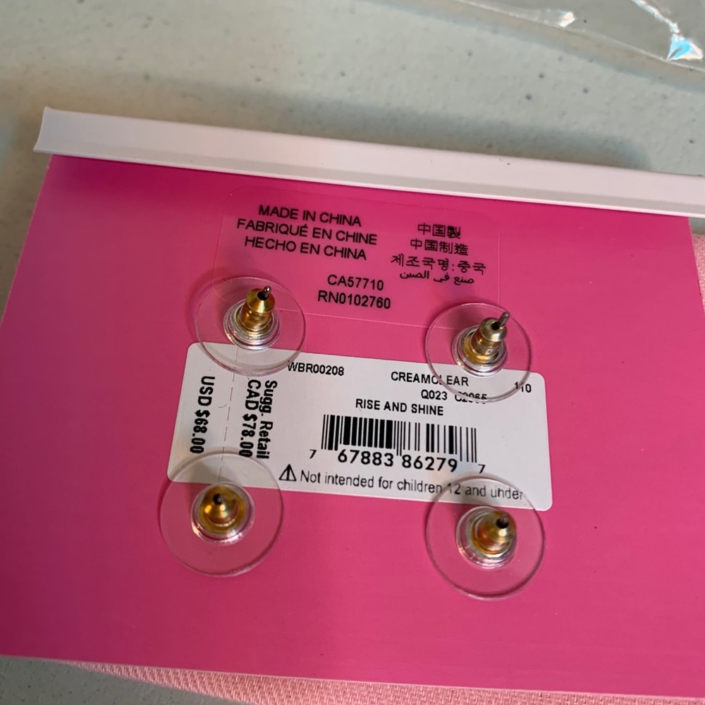 Kate Spade rise and shine 2-stud set - NWT - Picture 3 of 13